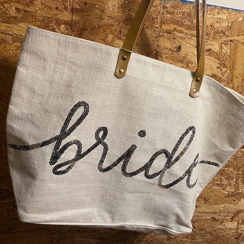 Bride Jute Tote Bag
